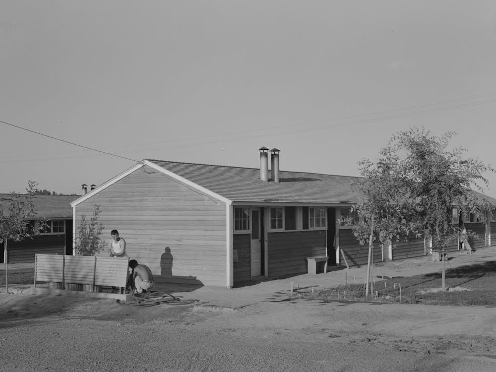 Twin Falls, Idaho, Fsa (Farm Security Administration) Farm Workers Camp, Row Shelters In Which The Japanese