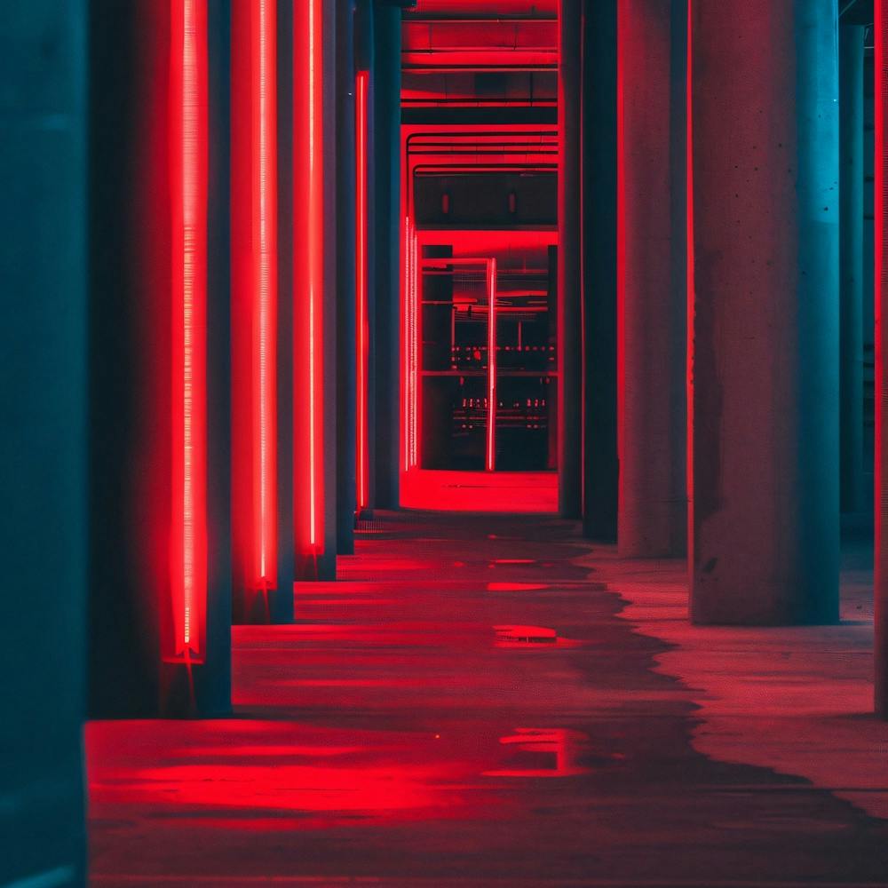 Red Light In A Hallway