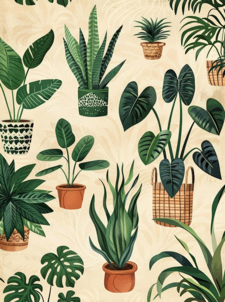 Green Plants In Pots