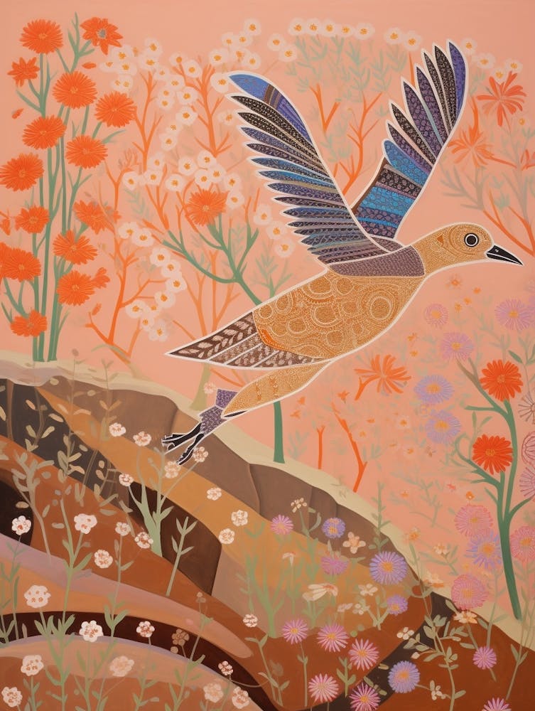 Maximalist Bird Painting Lapwing 3