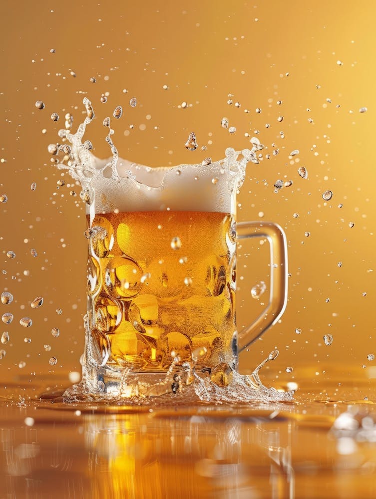 Beer Mug Splashing Water