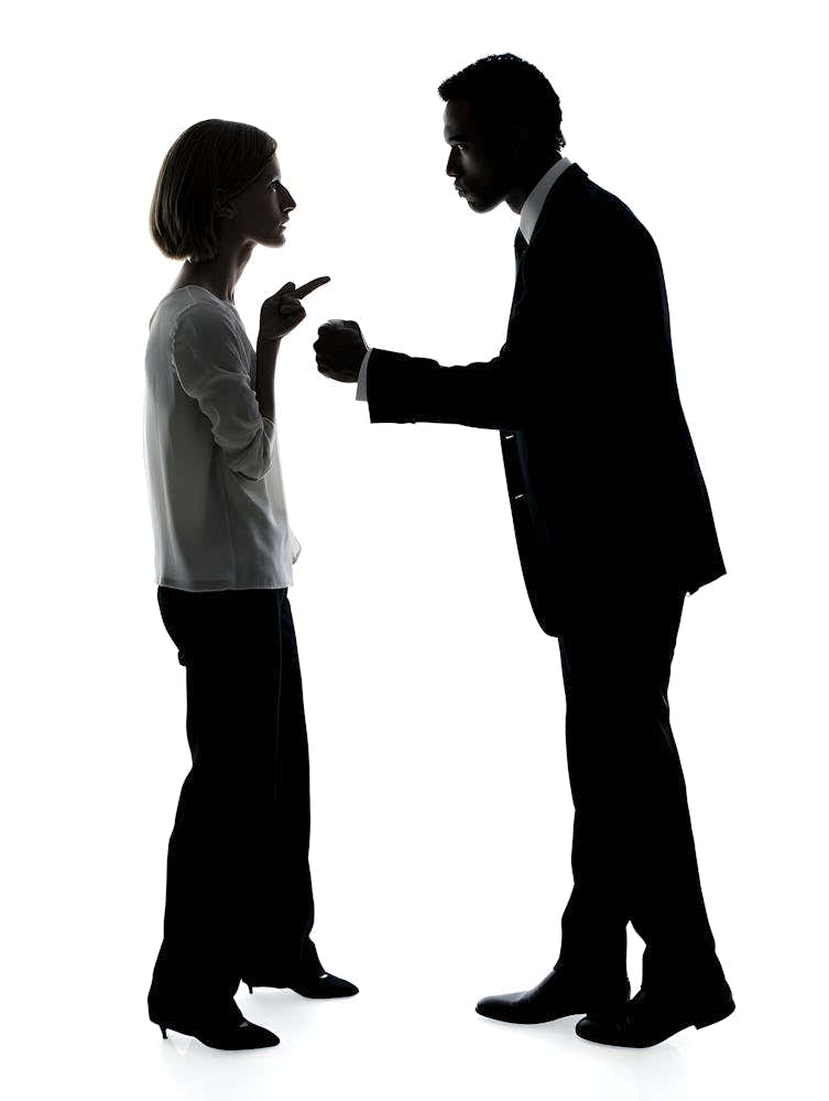 Couple Argument Silhouette - Black and White Conflict