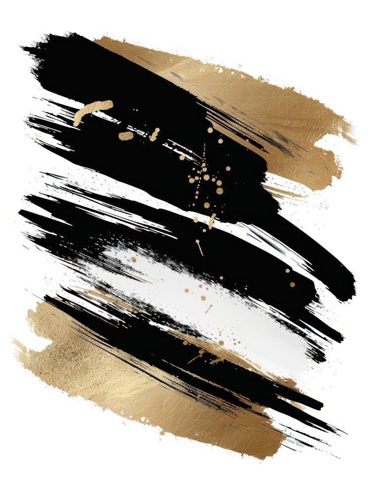 Gold And Black Brush Strokes 48