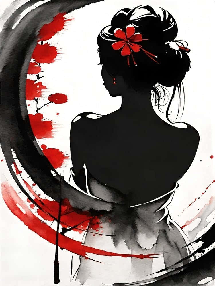 Japanese Woman Painting