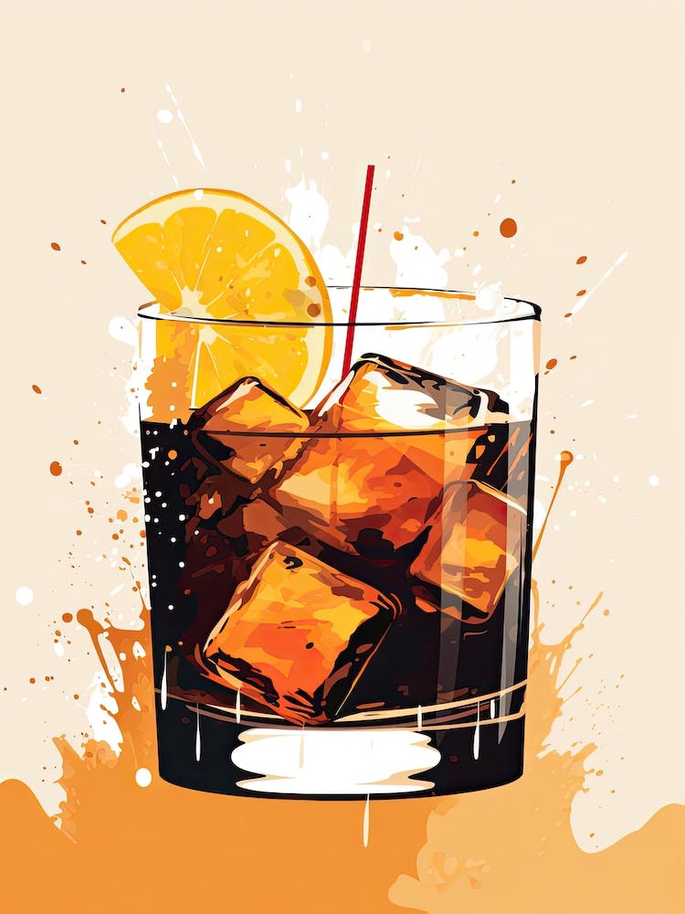 Mid Century Modern Illustration Dark  N  Stormy Floral Infusion Cocktail 4