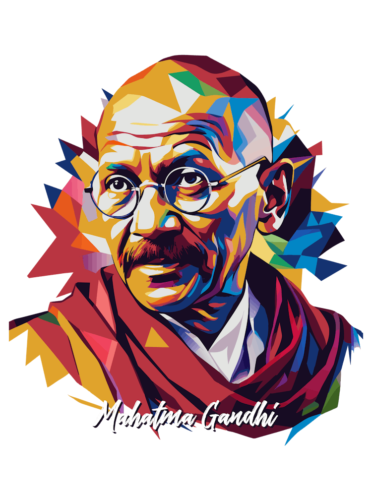 Mahatma Gandhi 02 Portrait WPAP Pop Art
