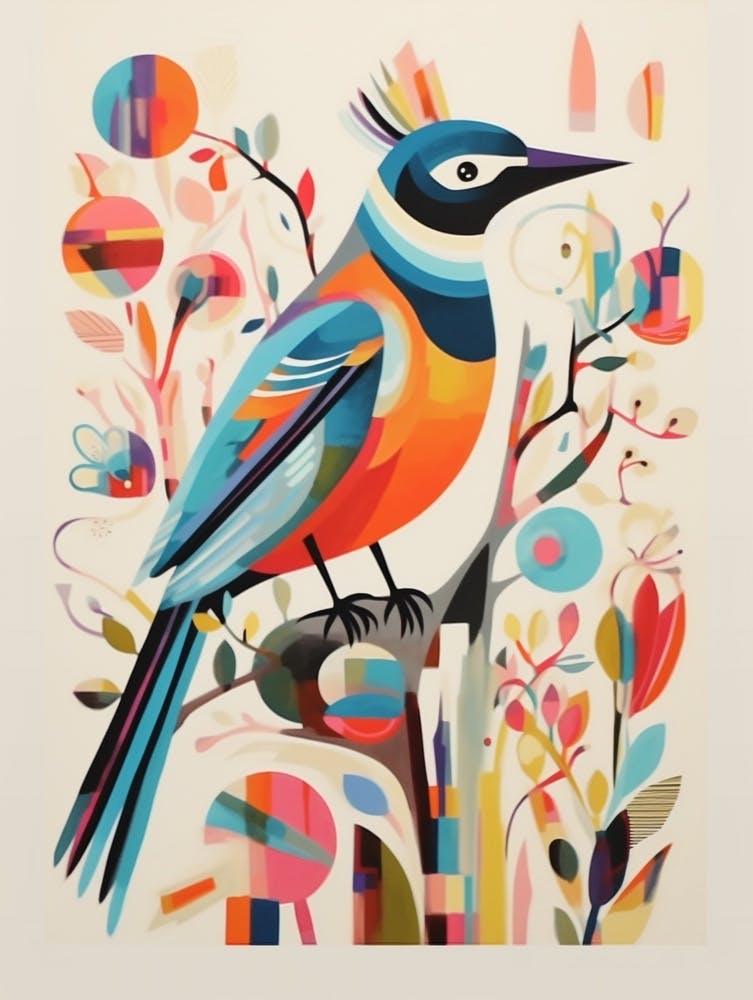 Colourful Scandi Bird Sparrow 3