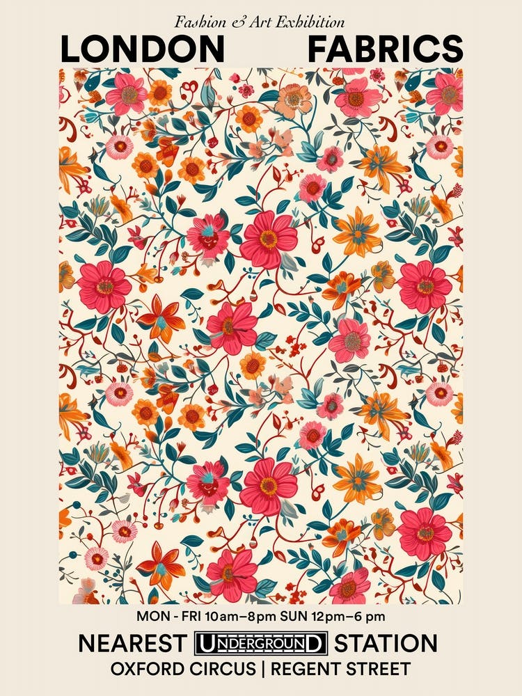 Poster Petals Tango London Fabrics Floral Pattern 2