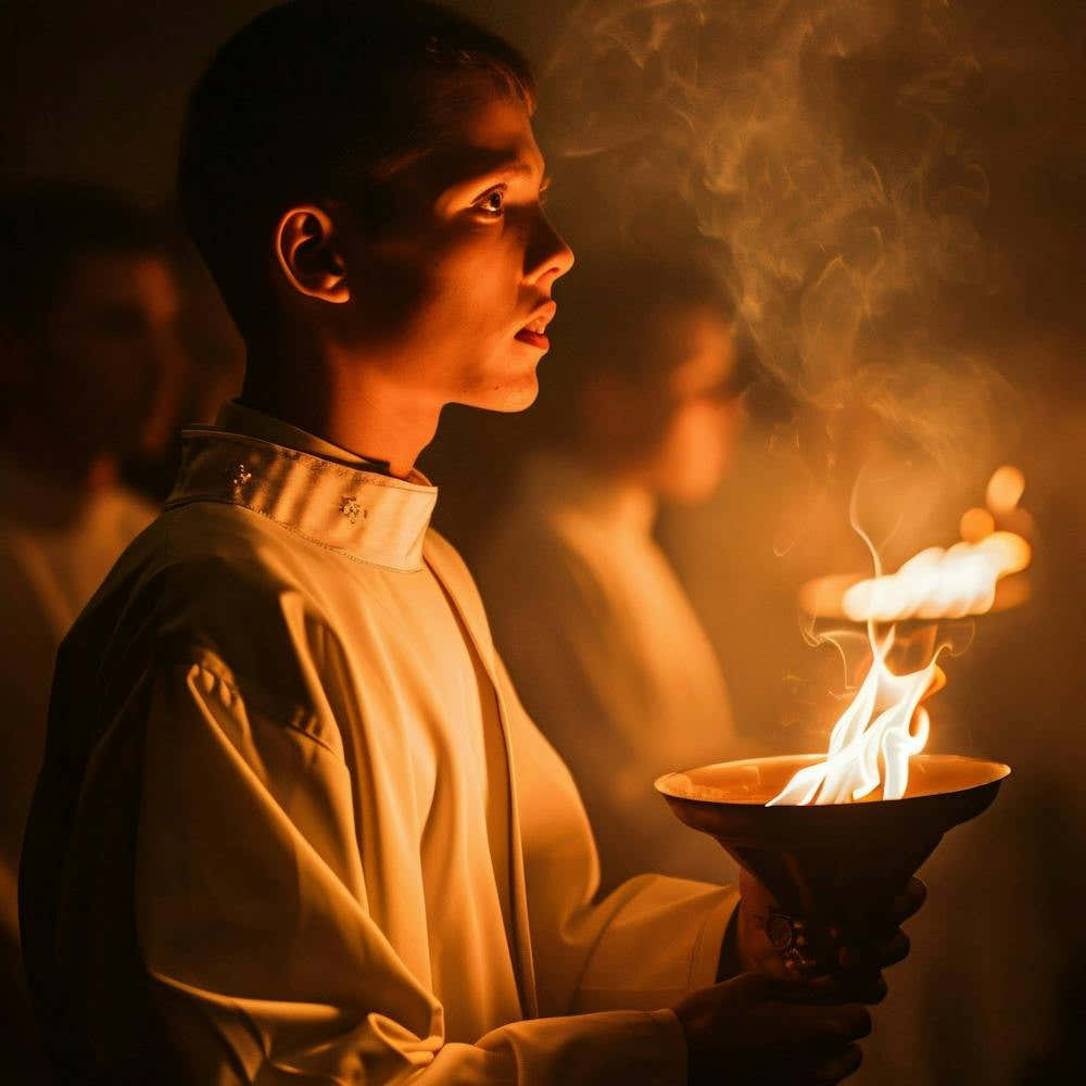 Boy Holding A Candle
