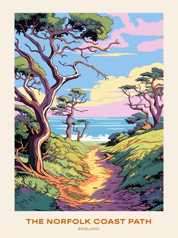 The Norfolk Coast Path England 1 Hike Poster