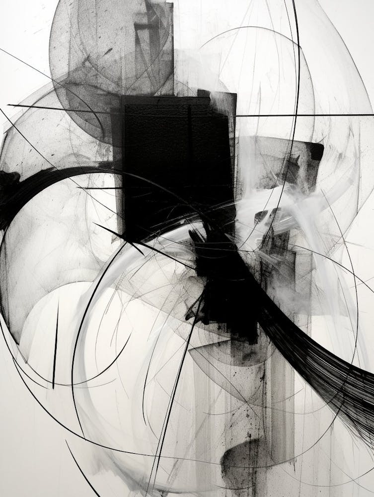 Invisible Threads Abstract Black And White 8