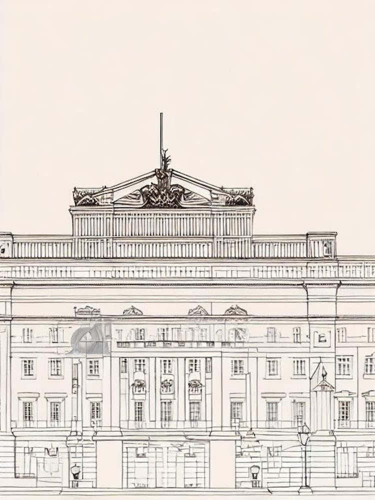 Buckingham Palace London Boho Landmark Illustration