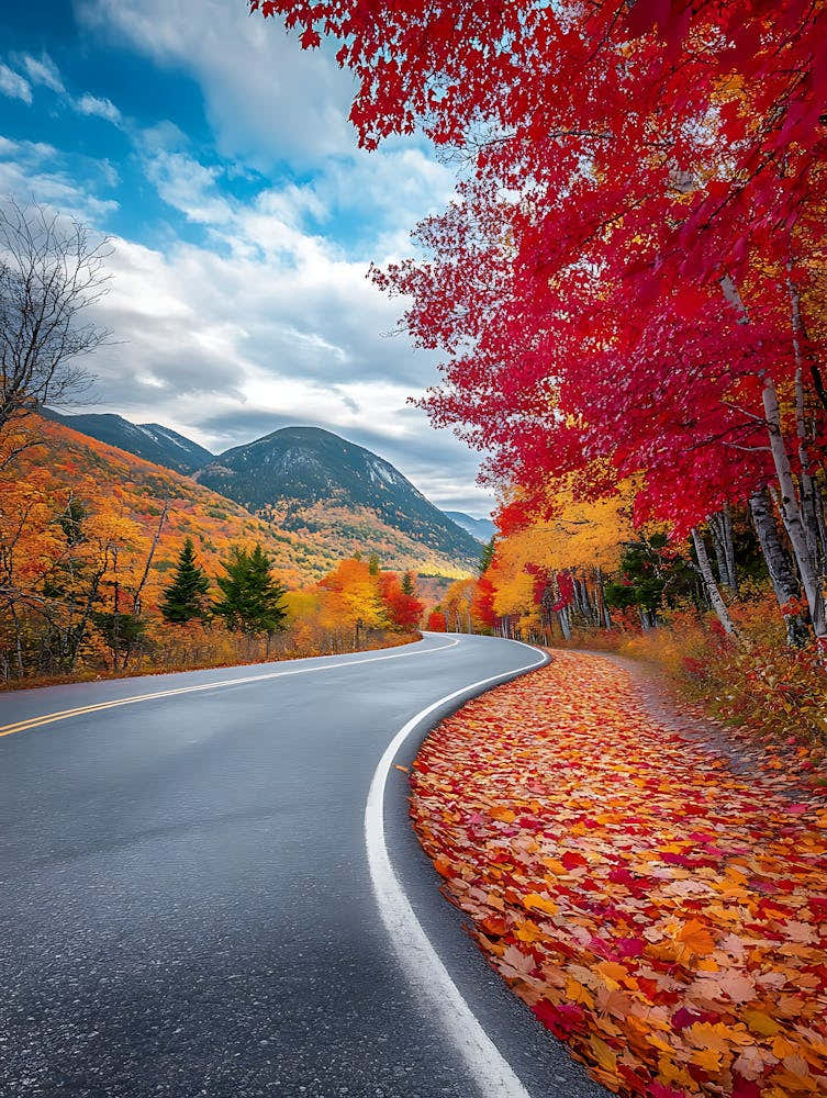 Autumn Road In The Mountains 1