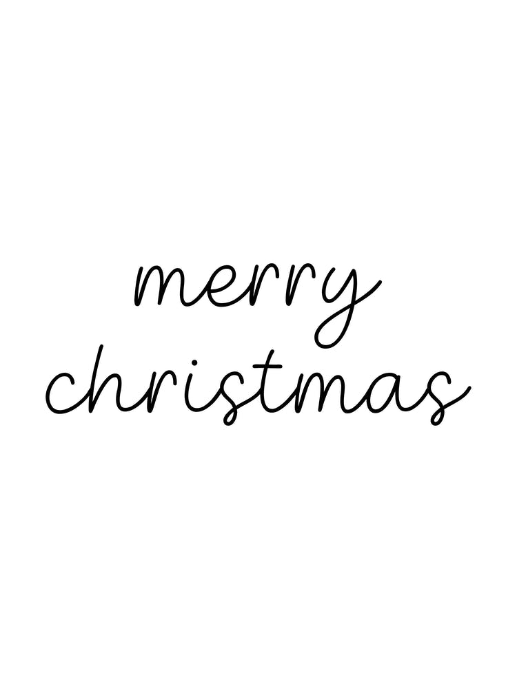 Merry Christmas Black and White Cursive