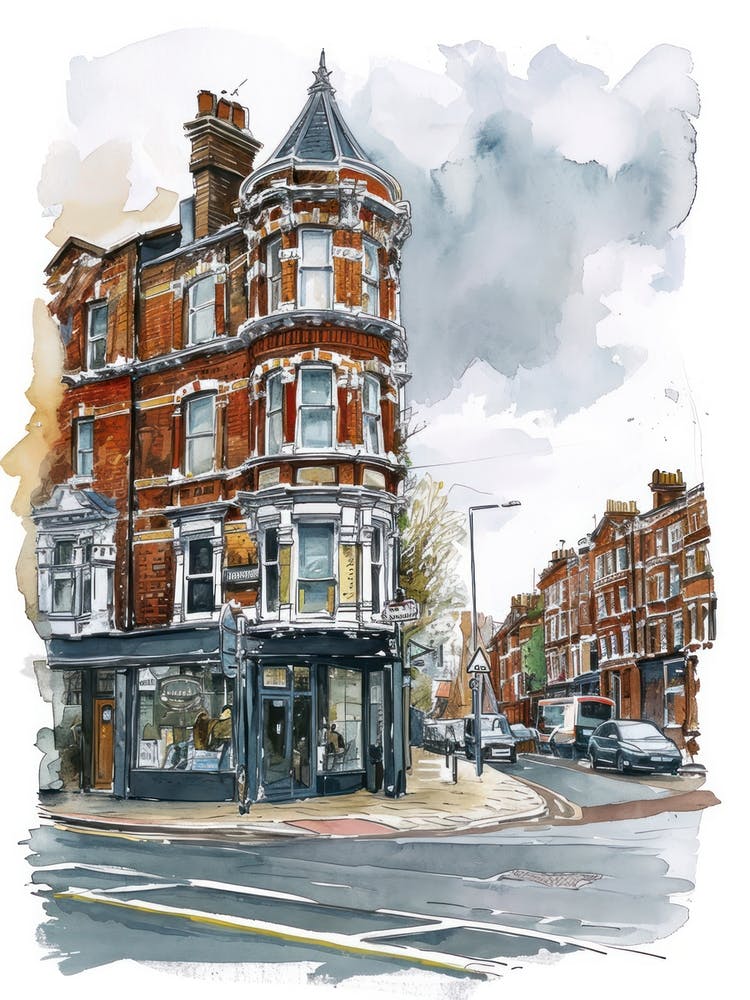 Wandsworth London Borough   Street Watercolour 3