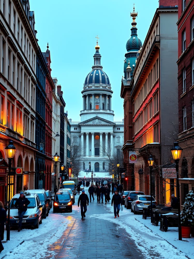 City Street In Winter