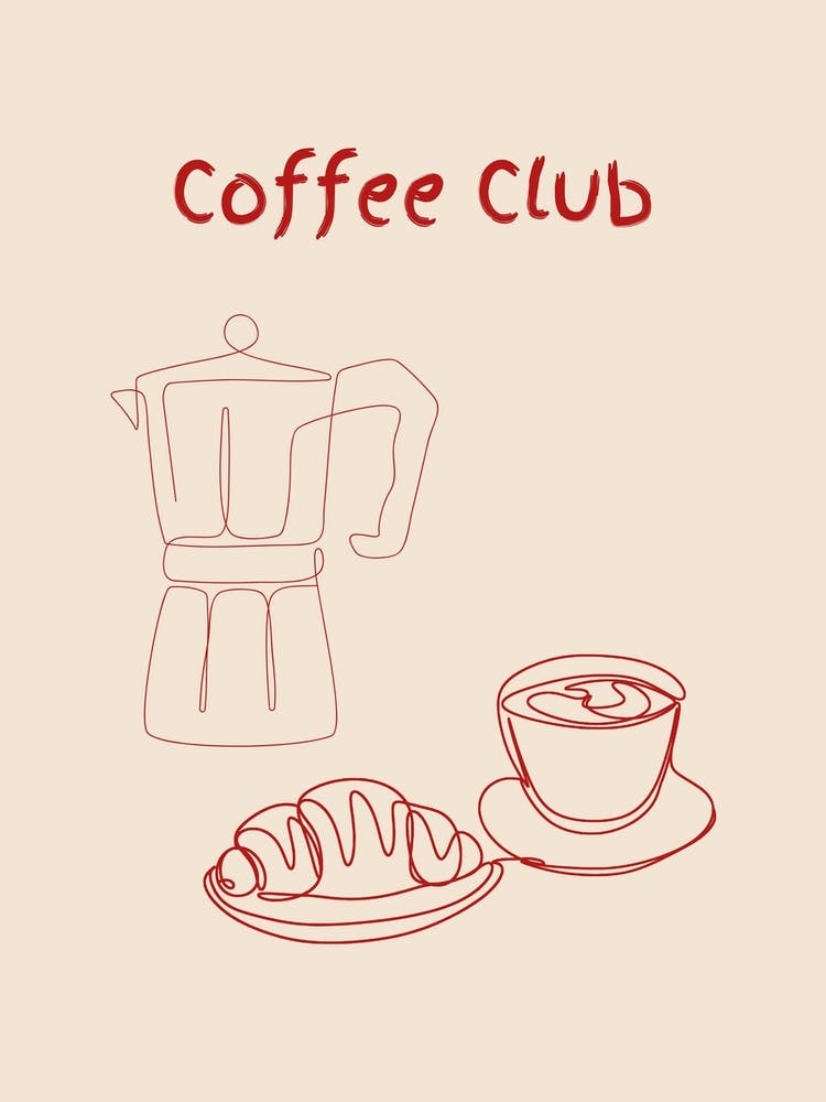 Coffee Club Poster Red