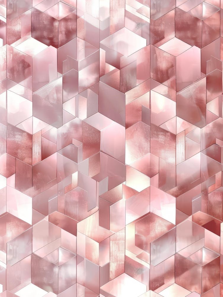 Abstract Pink Cubes