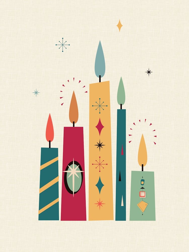 Mid Century Modern Christmas Candles