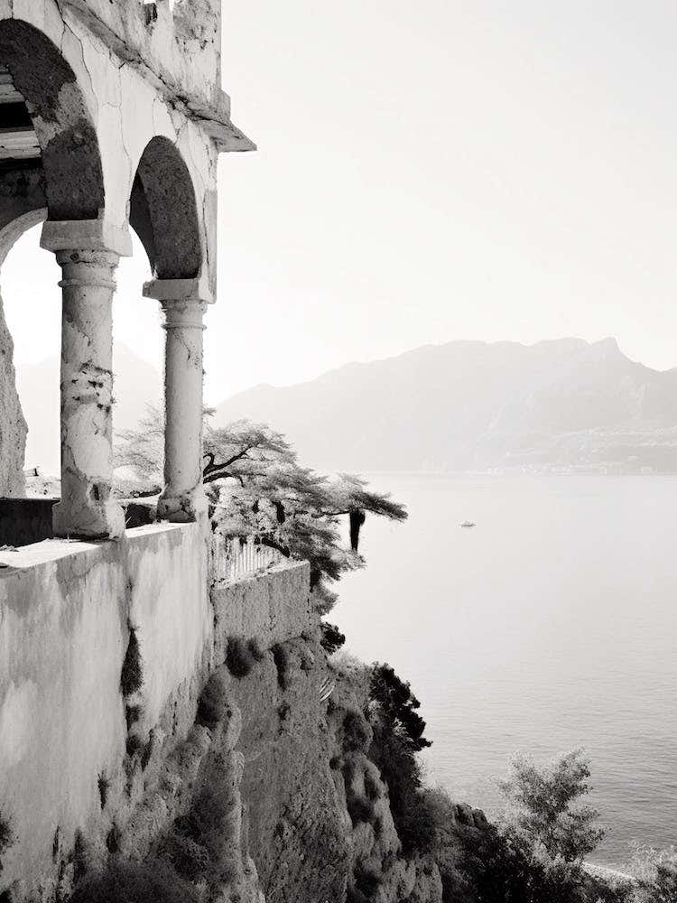 Amalfi Coast, Italy, Black And White Analogue Photograph 1