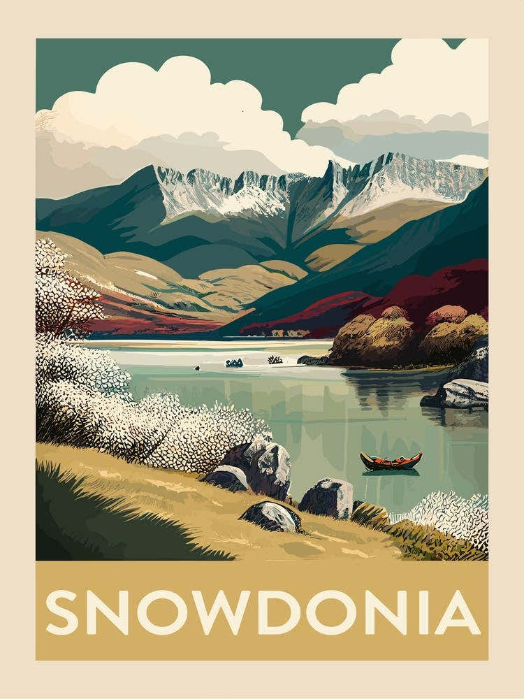 Snowdonia Vintage Travel Poster