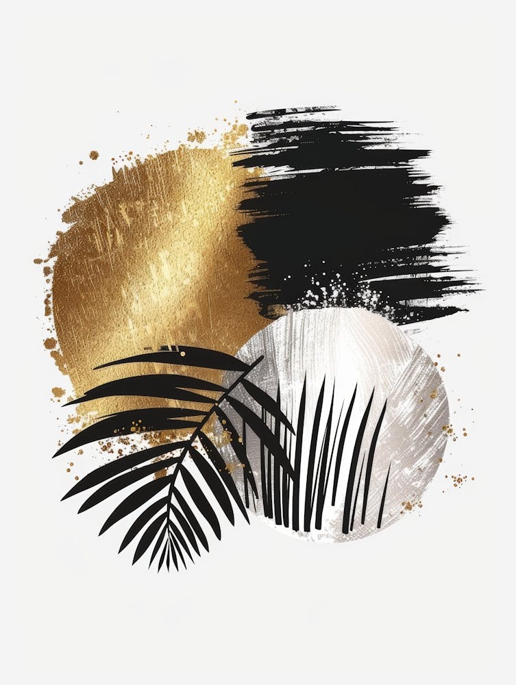 Gold And Black Abstract Painting 38