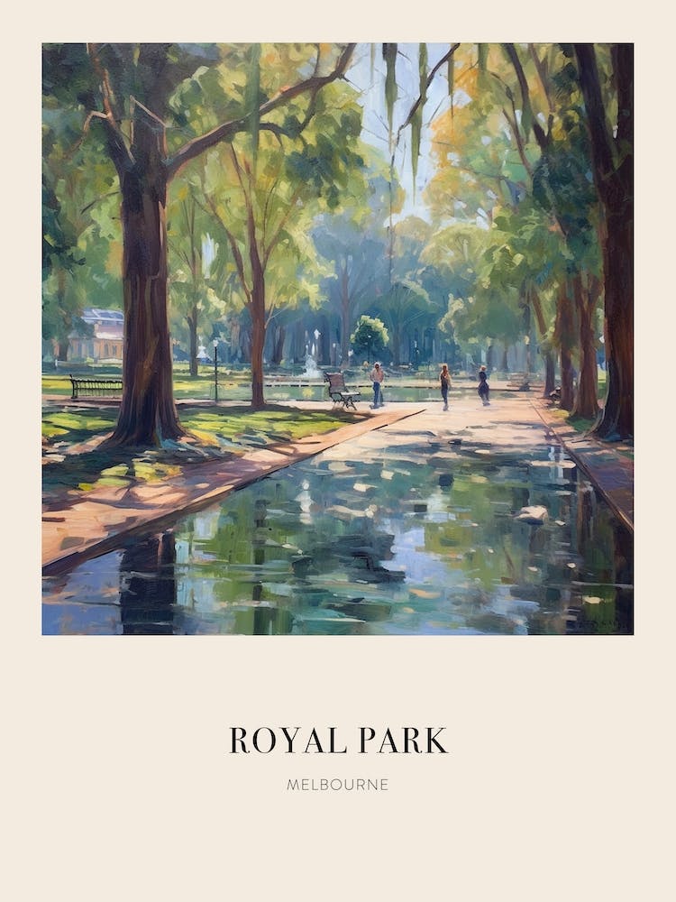 Royal Park Melbourne Australia Vintage Cezanne Inspired Poster