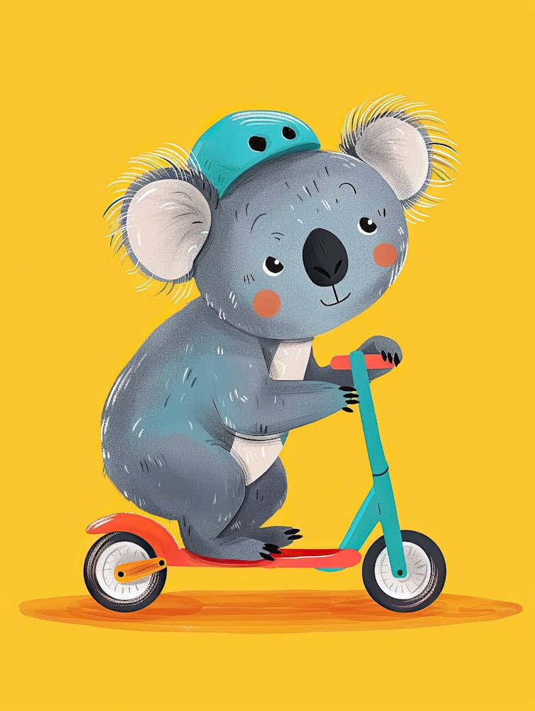 Koala Riding A Scooter