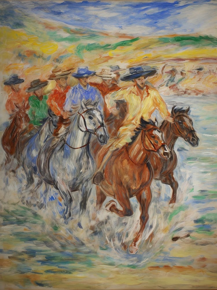 Horse Racing In The Style Of Monet 1