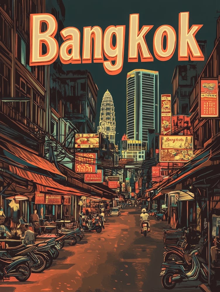 Aihrgdesign A 1970s Inspired Travel Poster For Bangkok
