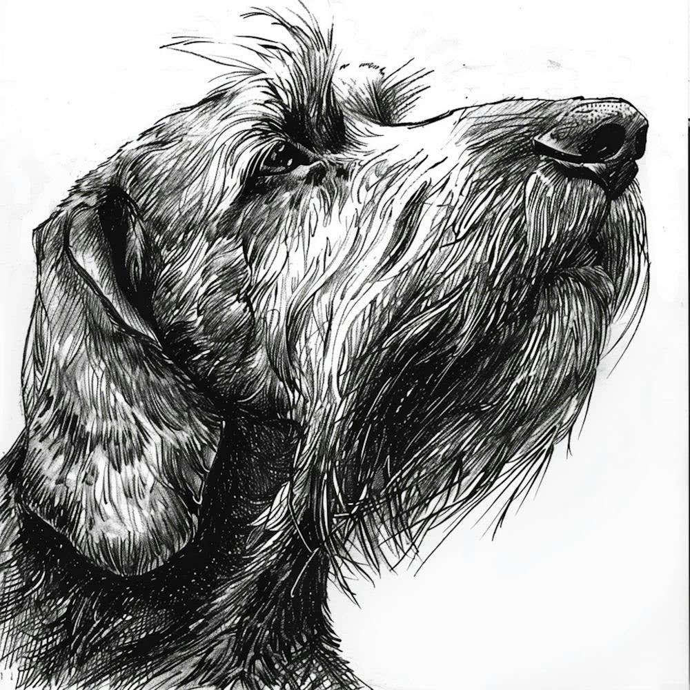 Grand Basset Griffon Vendeen Dog Line Sketch 2