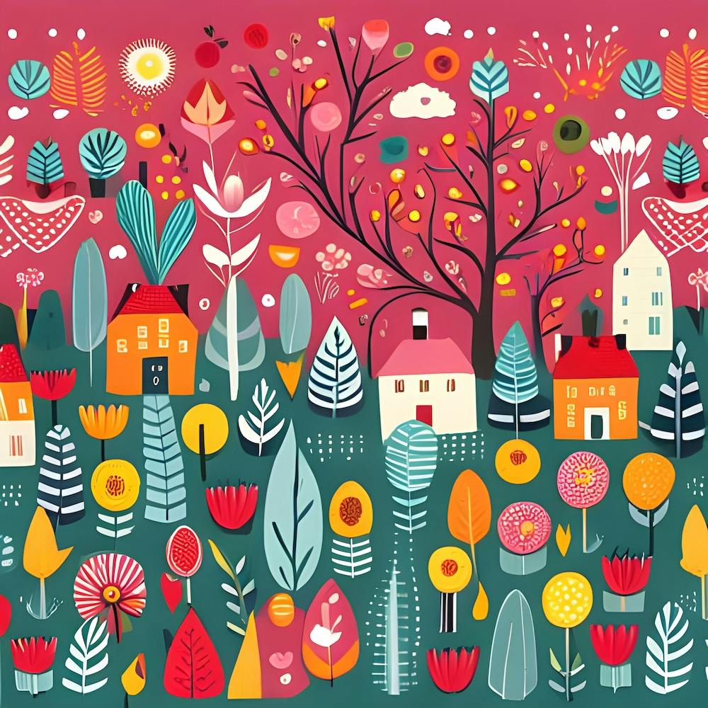 Illustration Of A Cartoon Village