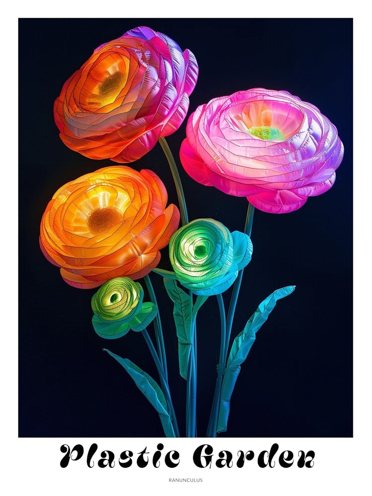 Bright Inflatable Flowers Poster Ranunculus 3