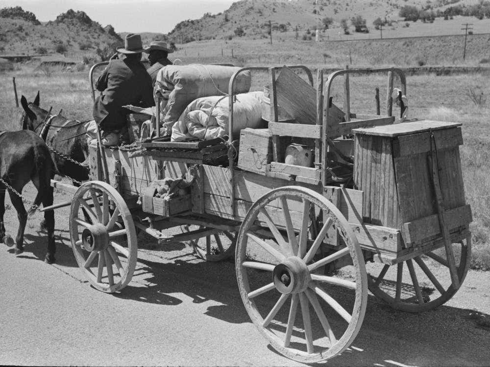 Chuck And Bedroll Wagon Of The Tank Gang On The Highway, Near Marfa, Texas By Russell Lee