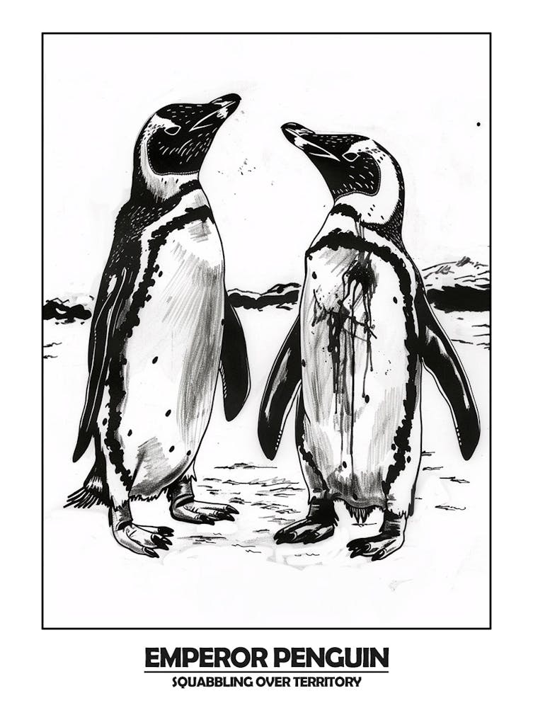 Penguin Squabbling Over Territory Poster 3