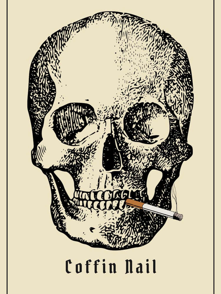 Smoking Skull Face
