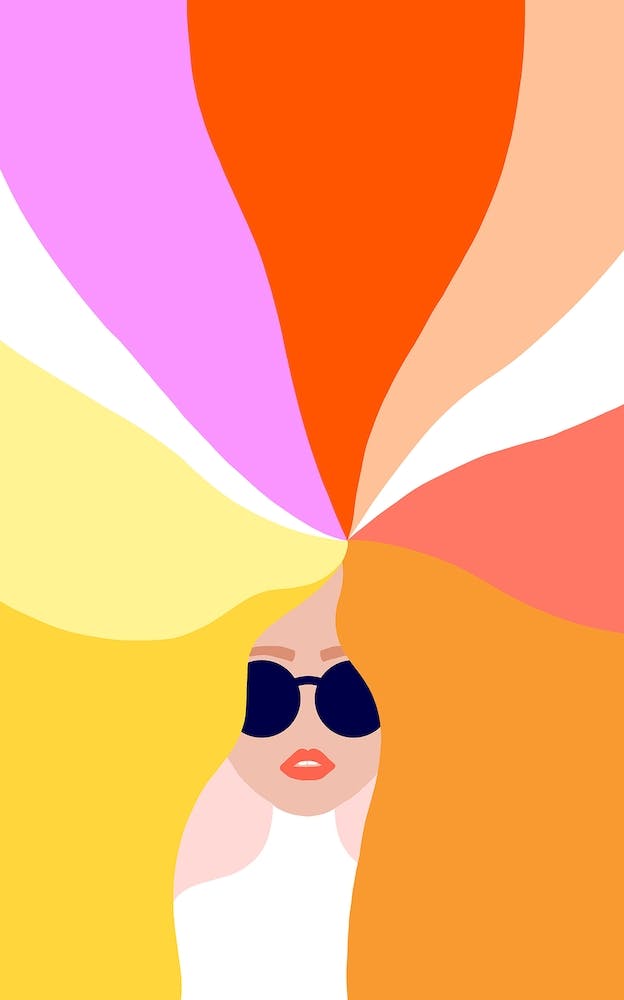 Girl Power Bright Rainbow Hair