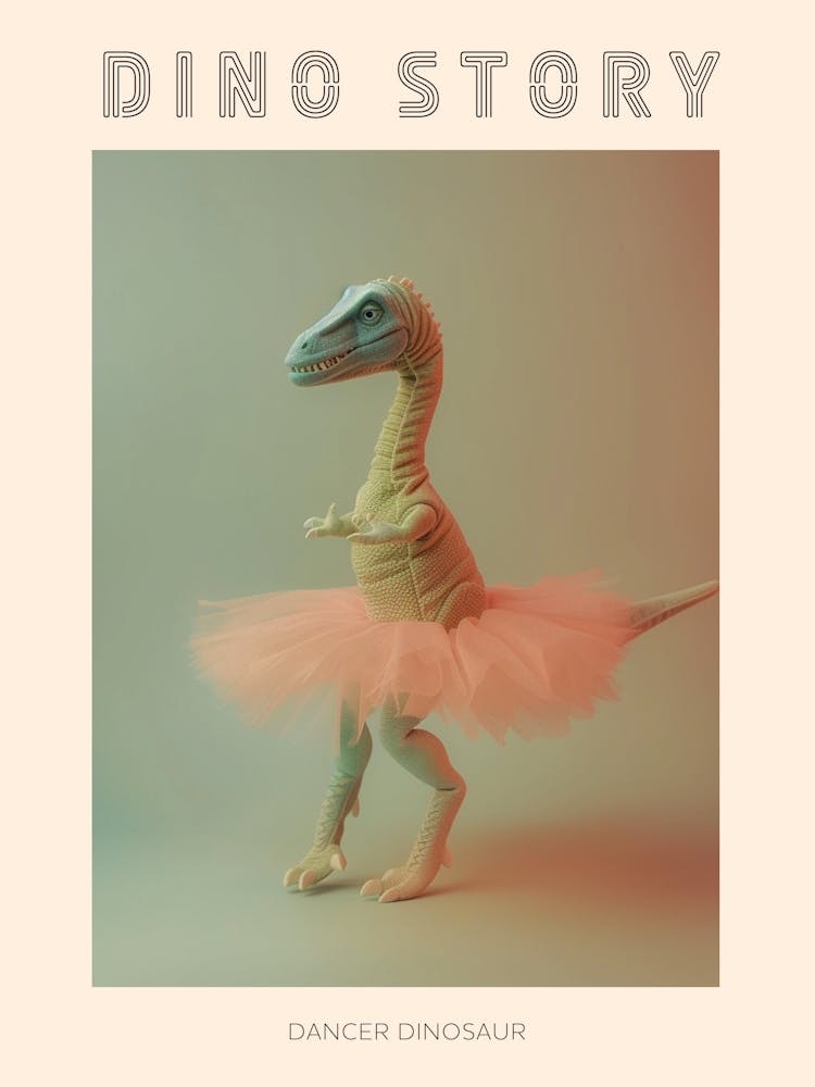 Toy Pastel Dinosaur Dancing In A Tutu 2 Poster