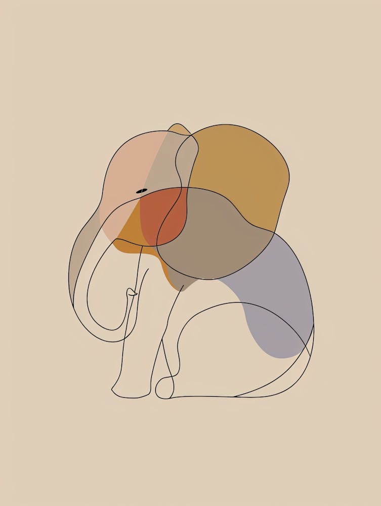Elephant - Boho, Line Art 24