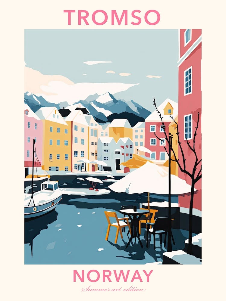 Tromso, Norway, Flat Pastels Tones Illustration 4 Poster