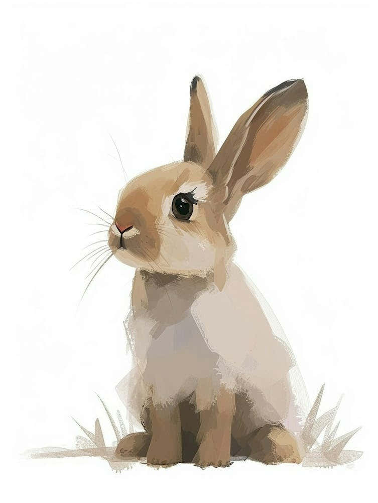 Mini Satin Rabbit Kids Illustration 1