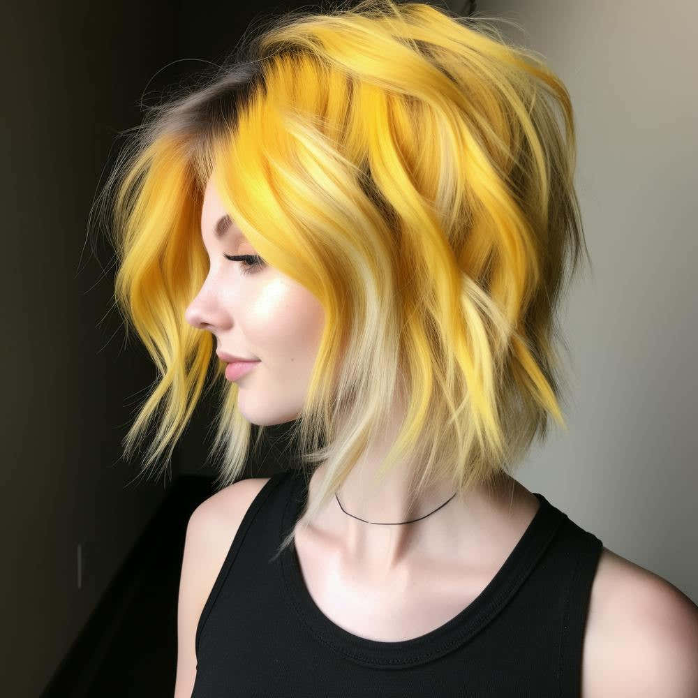 Yellow Bob Hairstyle