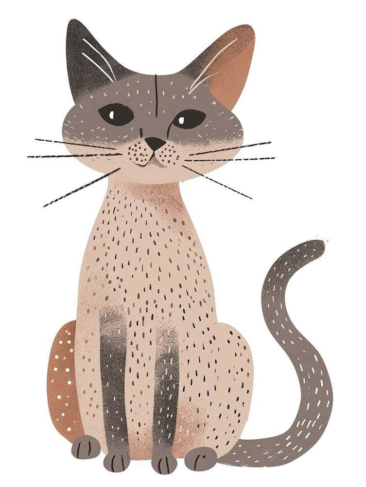 Chartreux Cat Clipart Illustration 7