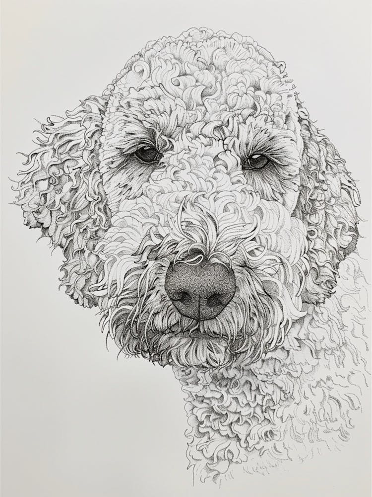 Lagotto Romagnolo Dog Line Sketch 1