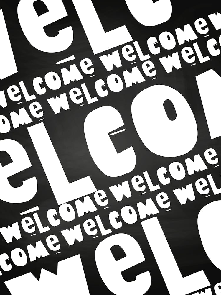 Welcome Sign On A Blackboard - kitchen art, kitchen poster