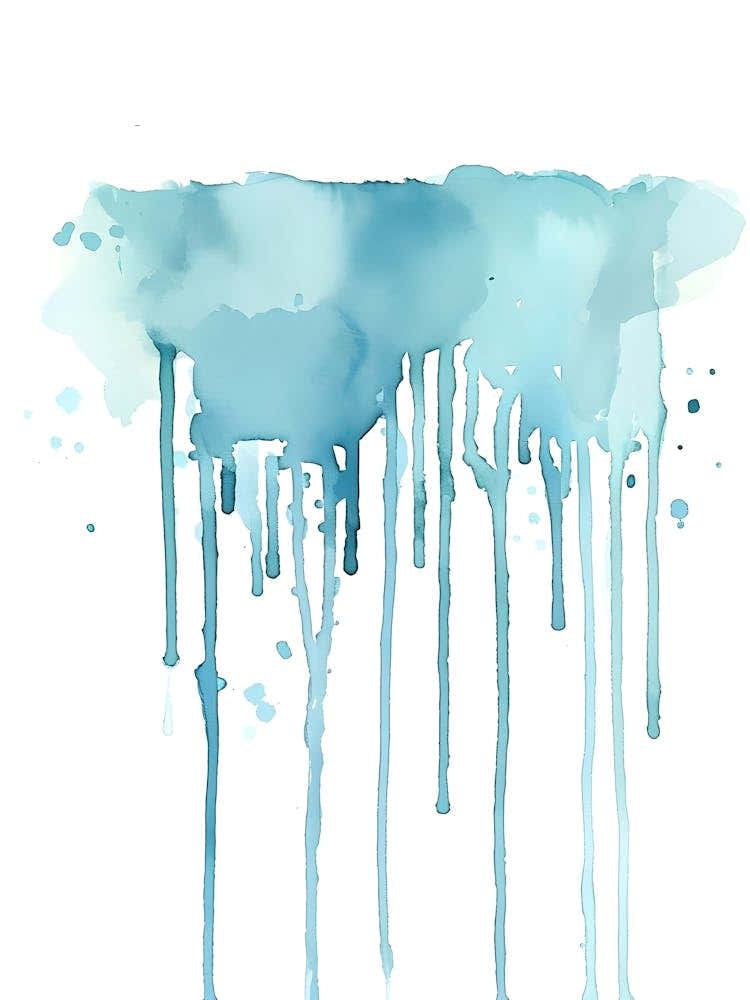 Watercolor Drips On White Background