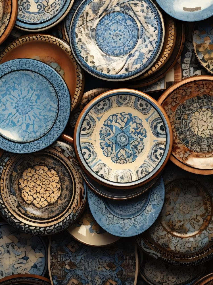 Blue And White Plates 5