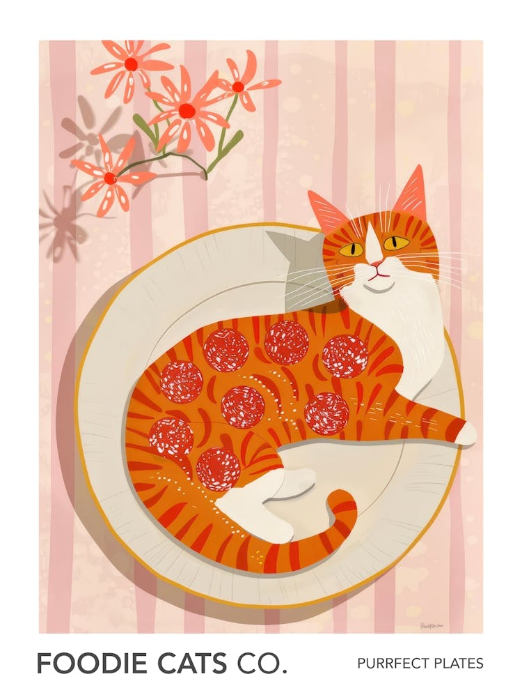Foodie Cats Co Cat With Pepperoni On Top