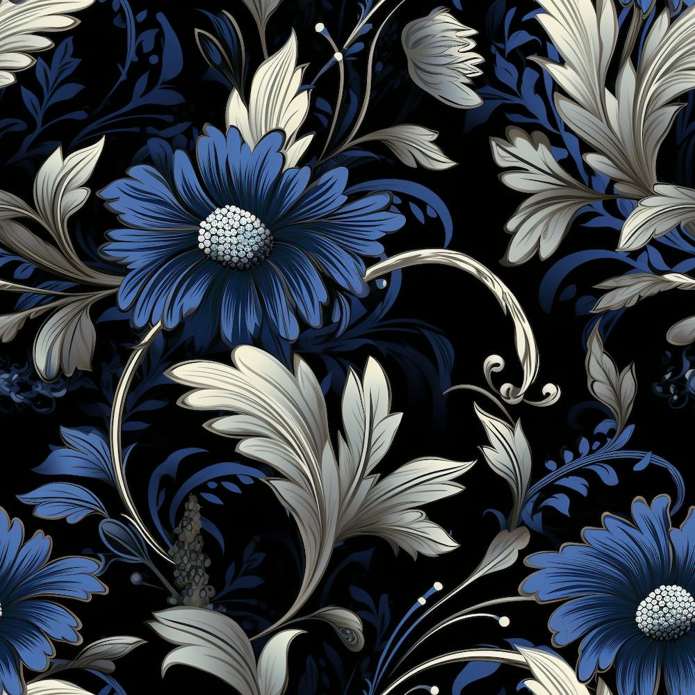 Gothic inspired blue and black floral