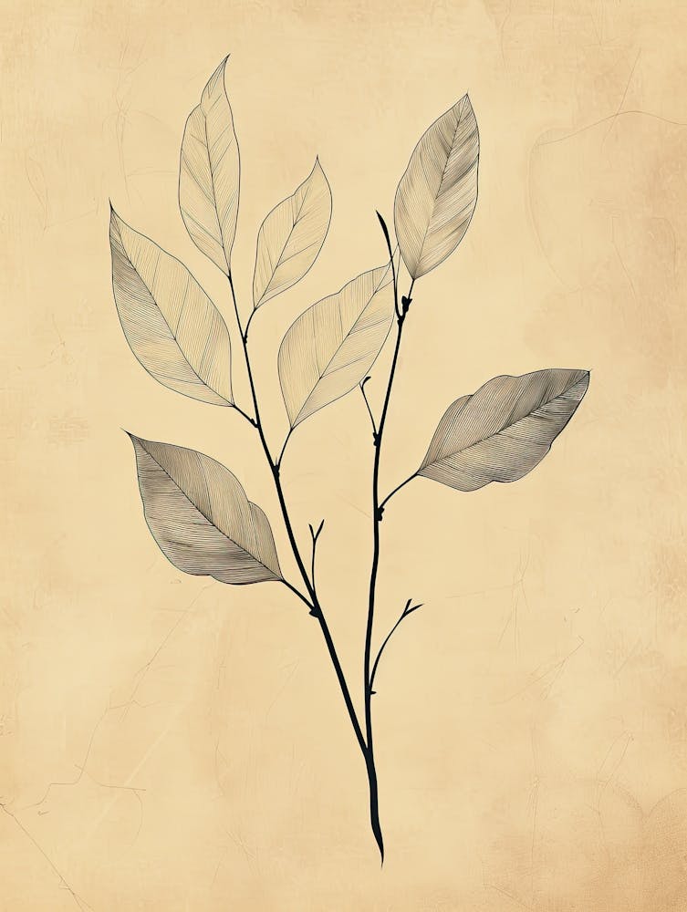 Leaf Branch Boho Minimalist Style